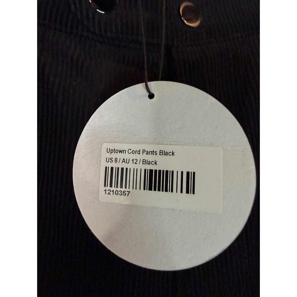 Princess Polly Uptown Cord Pants Black Wide Leg Corduroy NWT US 8 AU 12 - Picture 10 of 12
